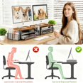 thumbnail image 3 of Wood Monitor Stand with Drawer & 2 Pen Holders | 2-Tier Desktop Monitor Riser & Desk Organizer for Computer, Laptop | Desktop Stand for Home Office Accessories (Brown), 3 of 7