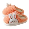 thumbnail image 1 of Womens Furry Slippers Soft Fleece Cute Rabbits Memory Foam Thick Bottom Soft Sole Comfortable Non-Slip Warm Winter Home Slippers Orange-01, 1 of 7