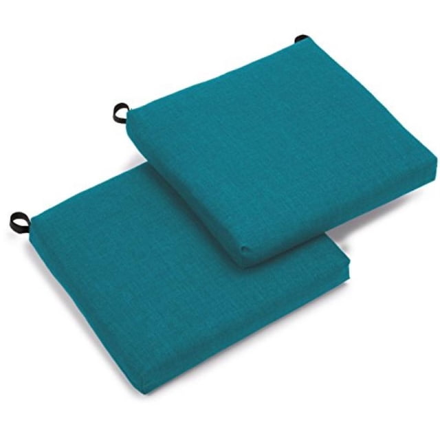 Coussin de Chaise en Polyester Filé de 20 Po sur 19 Po (Ensemble de Deux) - Bleu Aqua