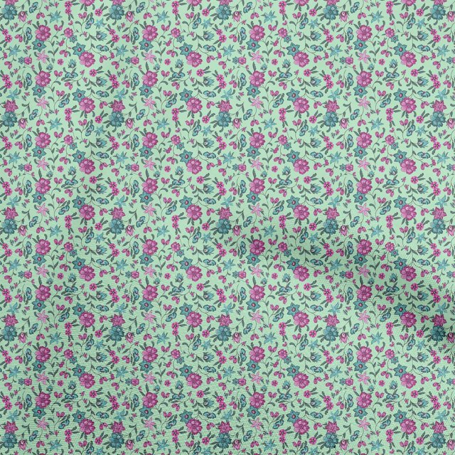 oneOone Polyester Spandex Light Mint Green Fabric Asian Suzani Sewing Craft Projects Fabric Prints By Yard 56 Inch Wide