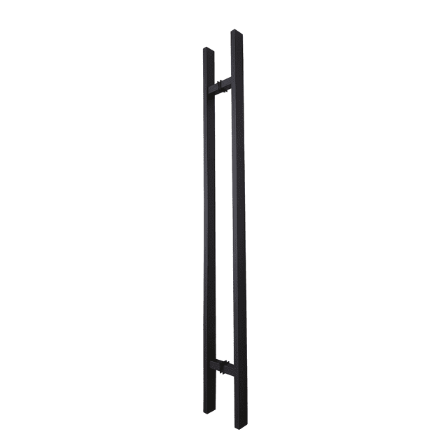 48″ Back-to-Back Entry Door Pull / Push Handle – Rectangle ‘H’ Ladder Style, Modern Design | 304 Stainless Steel, Black Matte Finish | Residential & Commercial Use