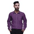 thumbnail image 1 of BESTMAN Chemise en Coton pour Hommes à Manches Longues Imprimée à Col Écarté Chemise Ajustée Formelle, 1 of 5
