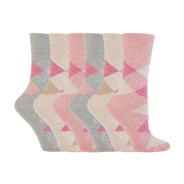 Gentle Grip - 6 Pairs Ladies Gentle Grip Non Elastic Crew Socks