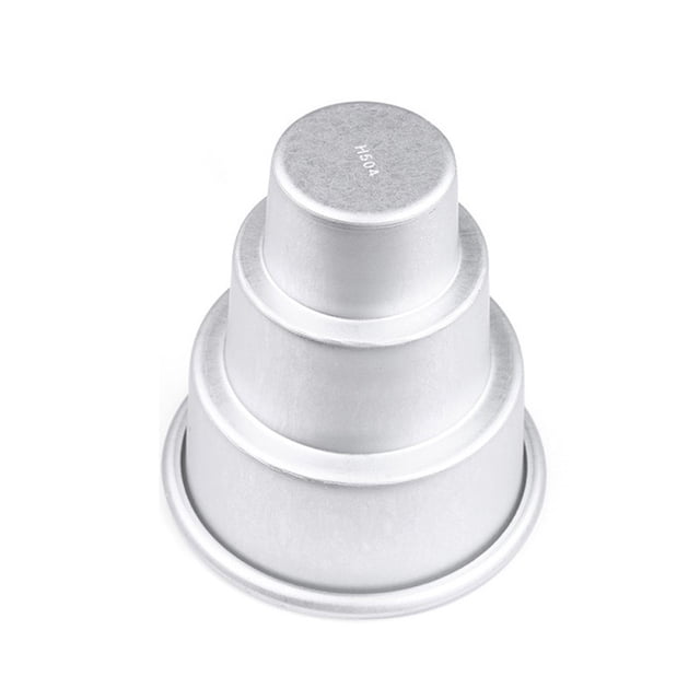 Oleegame 1PC Cookie Mold Mini Three-tiered Cake Pan Pudding Mold Muffin Decorating Mould Tools Silver