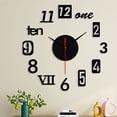 thumbnail image 3 of Meitianfacai Frameless DIY Wall Mute Clock Mirror Sticker Home Office Decor, Black, 3 of 7