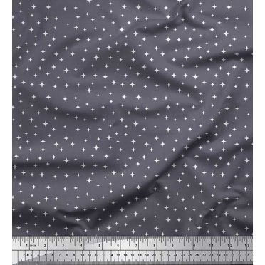 Soimoi Velvet Fabric Star Small Print Fabric by The Yard 58 Inch Wide