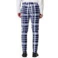 thumbnail image 3 of INSPIRE CHIC Men's Formal Color Block Slim Fit Flat Front Plaid Dress Pants 30 Navy Blue, 3 of 7