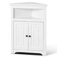 thumbnail image 1 of VEVOR Armoire de Rangement d'Angle 32 Pouces avec 2 Portes en Bois et Tablettes Ajustables Blanc, 1 of 9