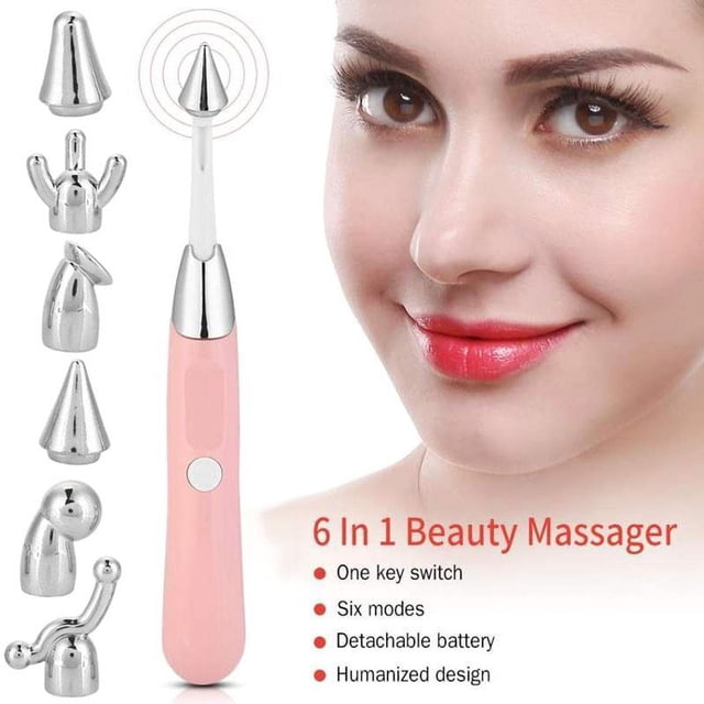 6 In 1 Electric Tinnitus Relief Massager Wand Anti Age Face Lifting Massager Tool
