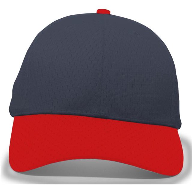 Pacific Headwear 805M.307.OS Coolport Mesh Hook & Loop Adjustable Cap, Navy & Red - One Size