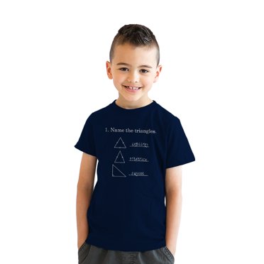 Youth Name The Triangles Funny Math T shirts Sarcasm Novelty I Love Math Tee Humor (Heather Navy) - L