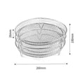thumbnail image 3 of 3-Tier Air Fryer Rack Set, Stackable Stainless Steel Trays for Dehydrating or Multi-Layer Cooking, 3 of 8