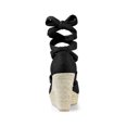 thumbnail image 3 of BLISSFUL STEP Chaussures pour Femmes Espadrilles à Lacets Sandales Compensées à Plateforme Noir 9, 3 of 8
