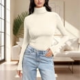 thumbnail image 1 of Ailaofu Chandail à Col Roulé pour Femmes Manches Longues Décontracté Automne Hiver chandail Tricoté, 1 of 6