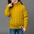 thumbnail image 2 of Birdeem Chandail Tricoté d'Hiver pour Enfants, Couleur Unie, Col Montant, Col Rabattable, Haut à la Mode, Hauts pour Enfants, 2 of 6