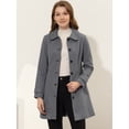 thumbnail image 2 of INSPIRE CHIC Manteau Long d'Hiver pour Femme à Col Peter Pan, à Simple Boutonnage, Bleu Foncé, TP, 2 of 5