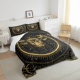 thumbnail image 3 of Ensemble de Literie Signe du Zodiaque Taureau Thème Constellation, Ensemble de Couette Format Simple, Style Bohème Occidental Exotique, Ensembles de Couette 12 Horoscopes Astrologie, Insert de Couette Bohème Soleil et Lune Ciel Étoilé Galaxie Courtepointe, 3 of 5