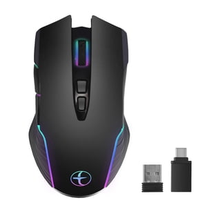 Wireless Mouse Mouse Jiggler Mouse Mover LED Rechargeable 2.4G Mause Ergonomic Mini Mouse USB Optical Mice 1600 DPI,1 x Wireless Gaming Mouse 1 x USB receiver 1 x type-c adapter 1 x type-c cable