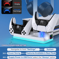 thumbnail image 3 of RGB Horizontal Stand And Automatic Cooling Station for PS5 PRO and PS5 Slim with 3-gear Fan, Dual Controller Charger For PlayStation 5, With 14 RGB Light Modes And Removable Headphone Stand, 3 of 7