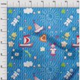 thumbnail image 3 of oneOone Rayon Blue Fabric Kids Sewing Material Print Fabric By The Yard 56 Inch Wide, 3 of 4