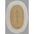 thumbnail image 1 of Indian Handmade Braided Natural Jute with White Box Design Area Rug, Home Décor Rug, Jute Rug for Bedroom, Dining Room, living room, Doormat Rug Size - 2' x 3' Oval (60 cm x 90 cm), 1 of 1