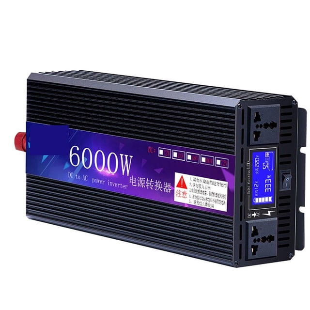 6000W Solar Pure Sine Wave Power Inverter 12V 220/110 Pure Sine Converter Home Solar Inverter Car Outdoor Bank Power Supply Exchange ,Safety
