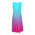 thumbnail image 4 of CHUANK Robes en Lin pour Femmes Été Grande Taille Manches Courtes Col en V Longueur Genou Robe Ample Décontractée Confortable Robe de Plage Soldes de Liquidation 2024, 4 of 6