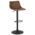 thumbnail image 1 of Bouclair Caramel Faux Leather and Metal Adjustable Bar Stool, 1 of 9