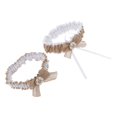 thumbnail image 1 of 2 Piece Womens Lace Flower Leg Garter Stretch Leg Garter Belt Belt Rings Brown, 1 of 9