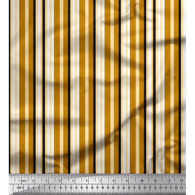 Soimoi Modal Satin Fabric Vertical Stripe Fabric Prints by Yard 42 Inch Wide