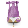 thumbnail image 3 of BLISSFUL STEP Women's Glitter Ankle Strap Stiletto Heel Sandals, 3 of 6