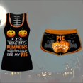 thumbnail image 2 of Ensemble de Chemises à Manches Courtes Imprimées pour Femmes, Ensemble de Shorts à Cordon d'Halloween EAN13, 2 of 5