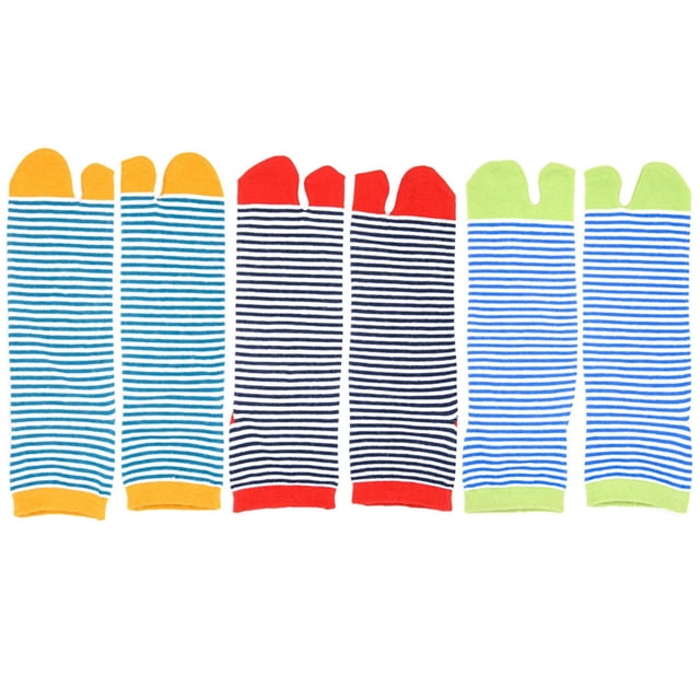 3 Pairs Flip Flop Socks Fashion Creative Cotton Socks Ankle Socks Big Toe Socks