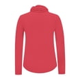 thumbnail image 4 of BiZtdJrK Womens Long Sleeve Rash Guard Hiking Tops with Mask Summer Lightweight Beach Sun Protection Shirts Vacation Outfits Red XXL Summer Savings, 4 of 6