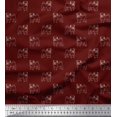 thumbnail image 1 of Soimoi Moss Georgette Fabric Pug Dog Print Fabric by The Yard 42 Inch Wide, 1 of 3