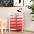 thumbnail image 2 of Costway 20 Drawers Rolling Storage Cart Art Craft Organizer on Wheels Multipurpose Pink Gradient, 2 of 10
