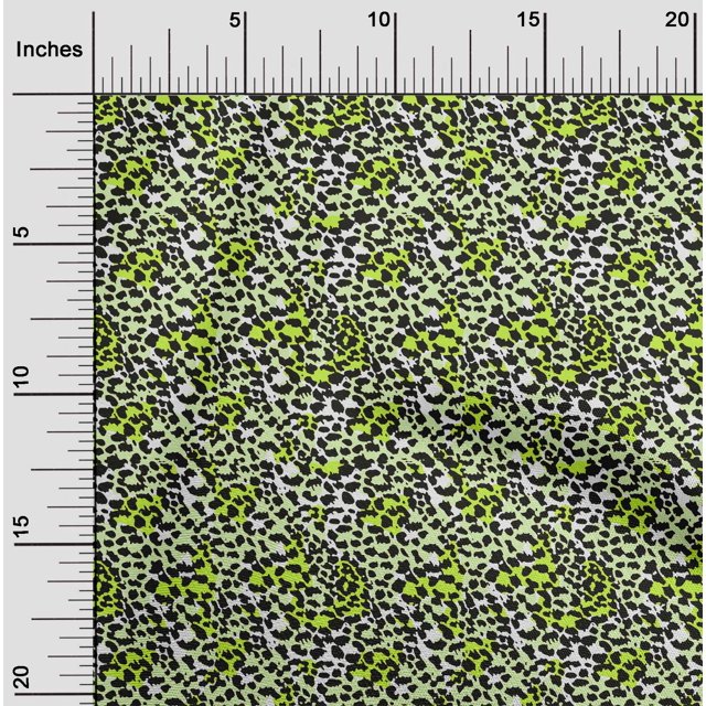 oneOone Polyester Spandex Light Green Fabric Animal Skin Craft Projects Decor Fabric Printed By The Yard 56 Inch Wide-9XK