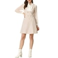 thumbnail image 1 of INSPIRE CHIC Robe Chasuble pour Femme Ligne A à Double Boutonnage Salopettes Bretelles L Beige, 1 of 6