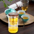 thumbnail image 1 of Elodie Glass Tea Pot 17oz/500ml Tea Infuser Safe Blooming Tea Maker for Office Home Black Handle, 1 of 8