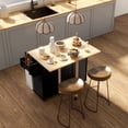 thumbnail image 2 of HOMCOM Kitchen Island on Wheels, Kitchen Cart with Drop Leaf Drawers Black, 2 of 10