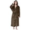 thumbnail image 1 of SHTXOZHI Men's Flannel Robe Warm Fleece HoodedSpa Bathrobe Winter Soft Robes with Pockets, 1 of 5