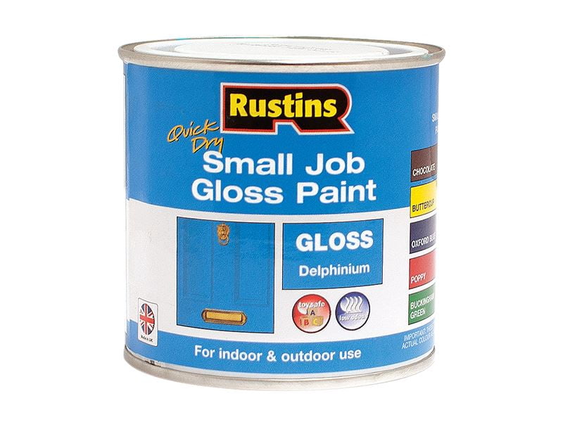Rustins - Peinture Gloss à Séchage Rapide Small Job Delphinium 250 ml