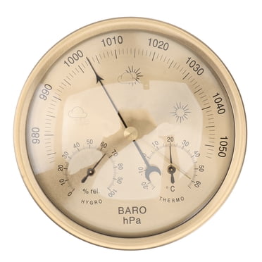 Baromètre Thermomètre 3 en 1 Hygromètre Station Météo à Cadran Pression d'Air Température Humidité