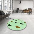 thumbnail image 4 of Ahgly Company Tapis Rond Lavable en Machine Intérieur Transitionnel Vert Menthe, 7 Pieds Rond, 4 of 7