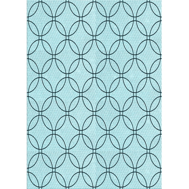 Ahgly Company Tapis d'Intérieur Rectangulaire Transitionnel Bleu Électrique Lavable à la Machine, 3 Pieds x 5 Pieds