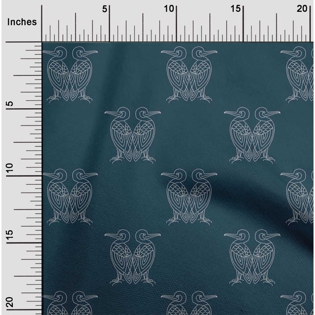 oneOone Cotton Flex Fabric Bird Artistic Sashiko Printed Craft Fabric BTY 40 Inch Wide