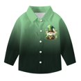 thumbnail image 4 of RXMEKW Chemise à Manches Longues Imprimée de la Saint-Patrick pour Garçons avec Col Rabattu, 95 % Coton 5 % Élasthanne, Vert, 4 of 7