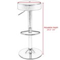 thumbnail image 3 of Gymax 1 Pce Tabouret de Bar Rond Siège en Cuir Pied Chromé Réglable Pivotant Hydraulique Noir, 3 of 8