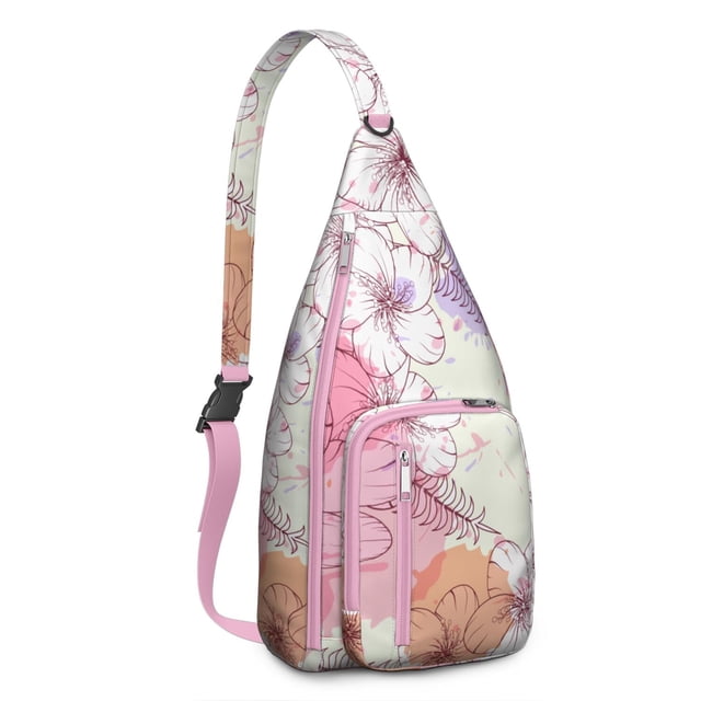 Botanical Garden Sling Backpack - Lush Tropical Leaves Pattern Crossbody Bag, Anti-Theft Water-Resistant