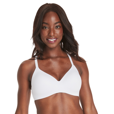 Hanes Womens Concealing Petals Wireless Bra with Convertible Straps, XL, White